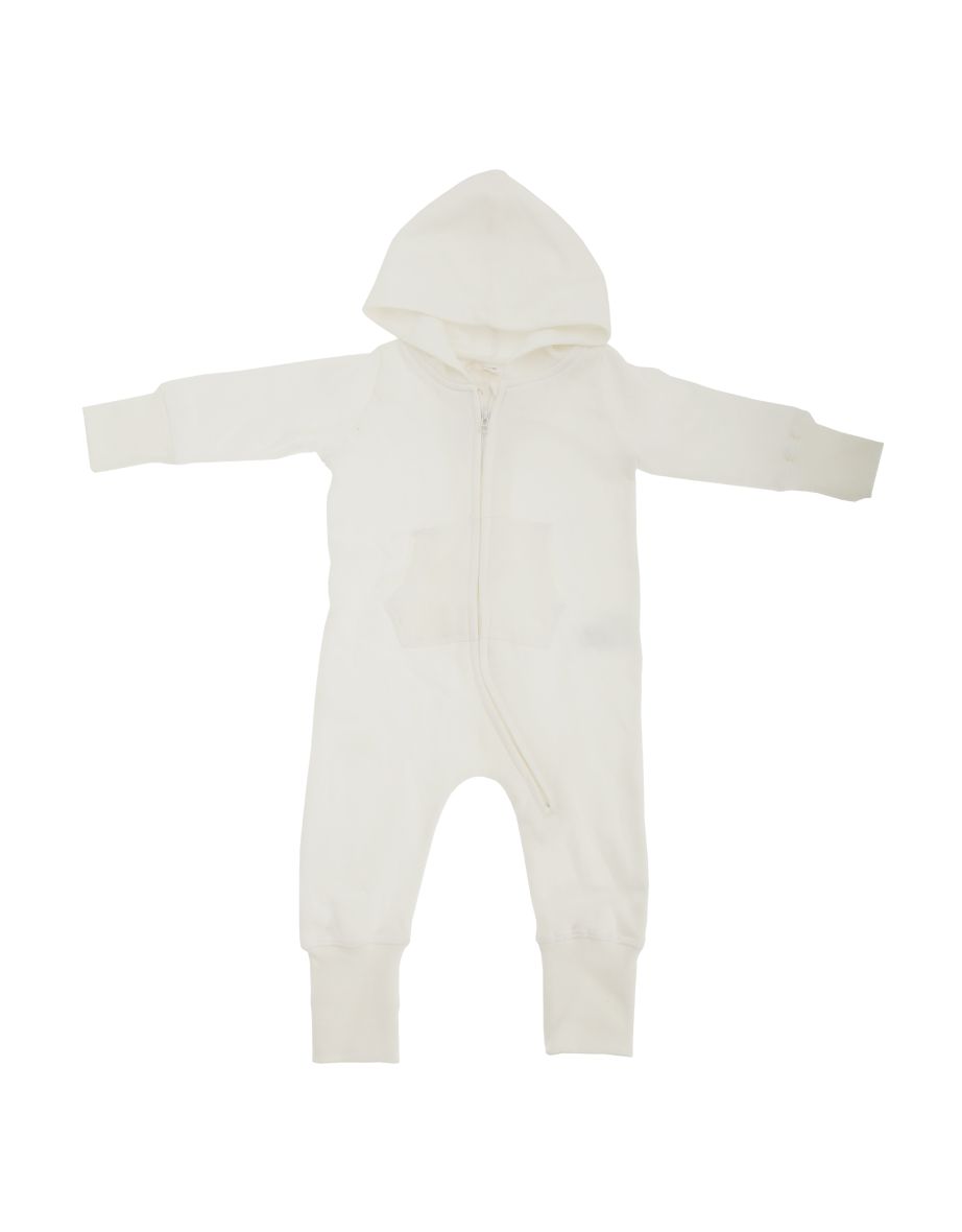 Babybugz Plain Baby All In One / Sleepsuit - Vanilla