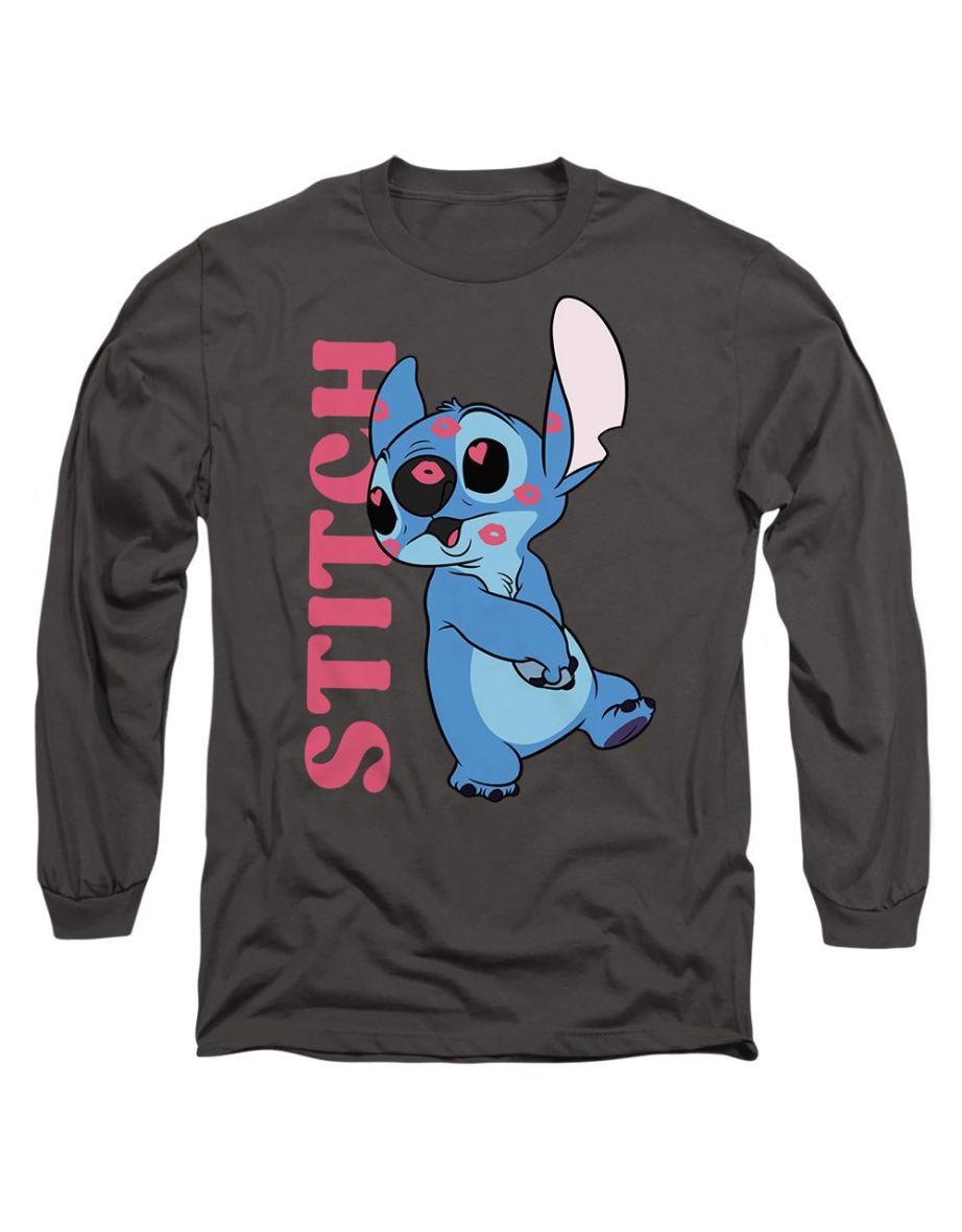 Lilo & Stitch  Adult Covered In Kisses T-Shirt - Charcoal