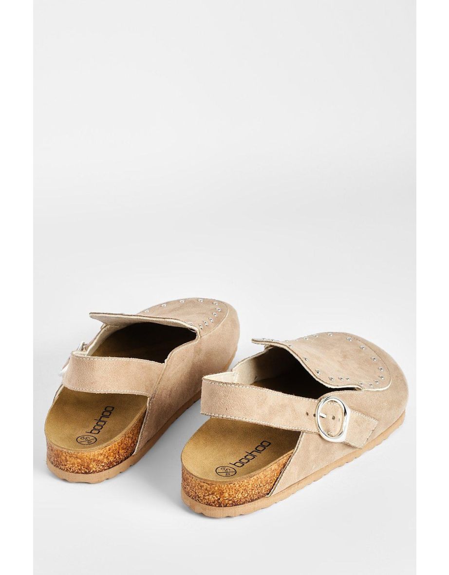 Closed Toe Studded Clogs - taupe - 3