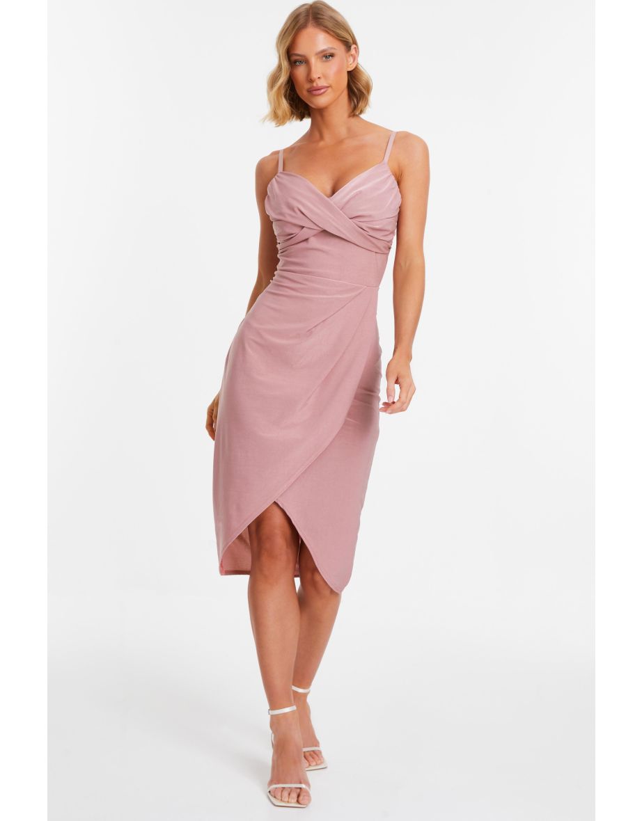 Pale pink sale wrap dress