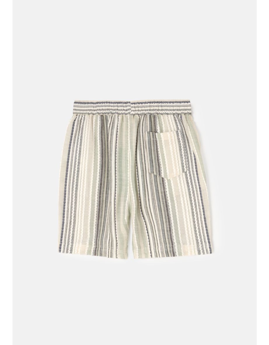 Tyler Blue Textured Stripe Shorts - 4