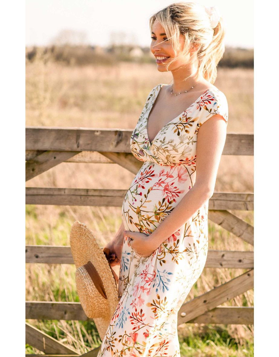 Alana Maternity Maxi Dress Watercolour Meadow - 4