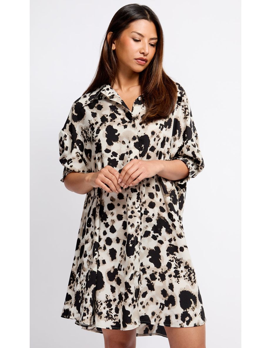 Animal Print Shirt Dress by Vogue Williams