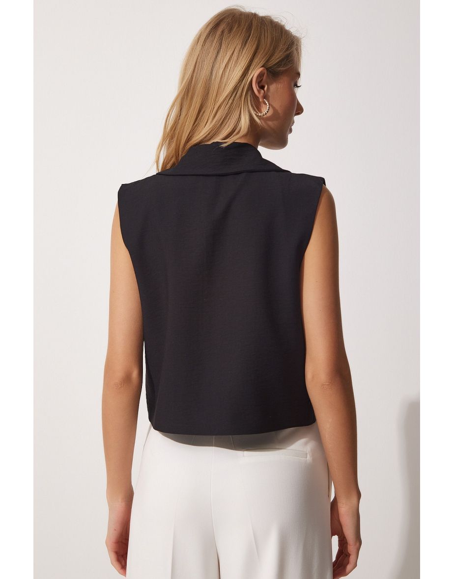 Happiness İStanbul Black Waistcoat - 3