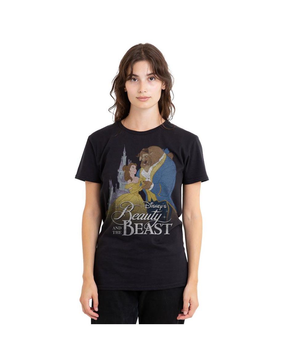 Beauty And The Beast Unisex Adult Belle Beast Castle T-Shirt - Black