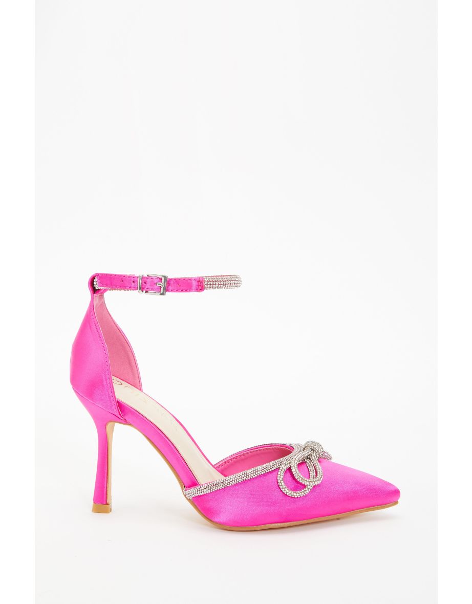 Pink kitten shop heels wide fit