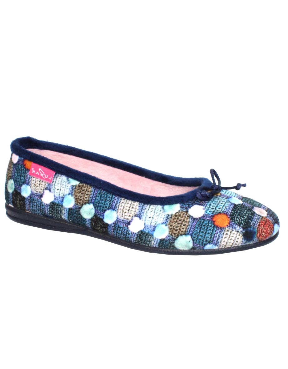 Lunar Womens/Ladies Magic Spotted Slippers - Navy