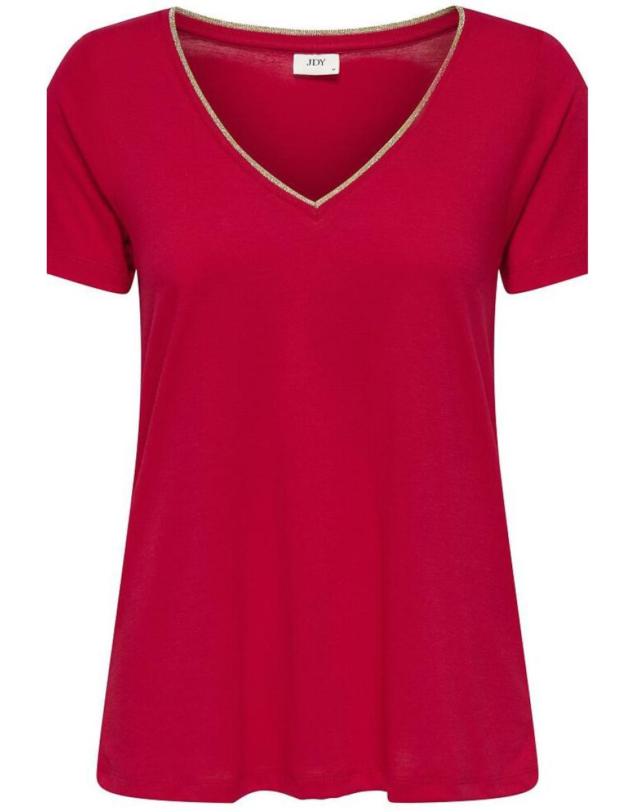 Short Sleeve T-Shirt with Metallic Edging
