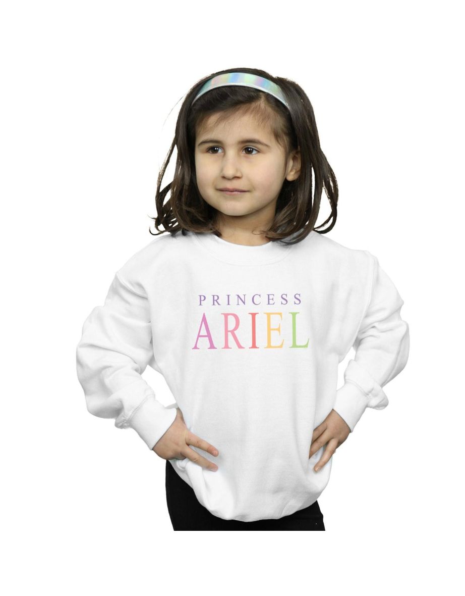 Disney Girls The Little Mermaid Ariel Graphic Sweatshirt - White