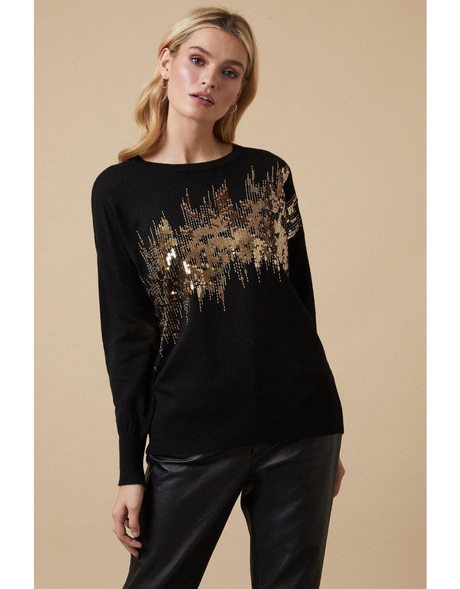 Black Sequin Flash Jumper