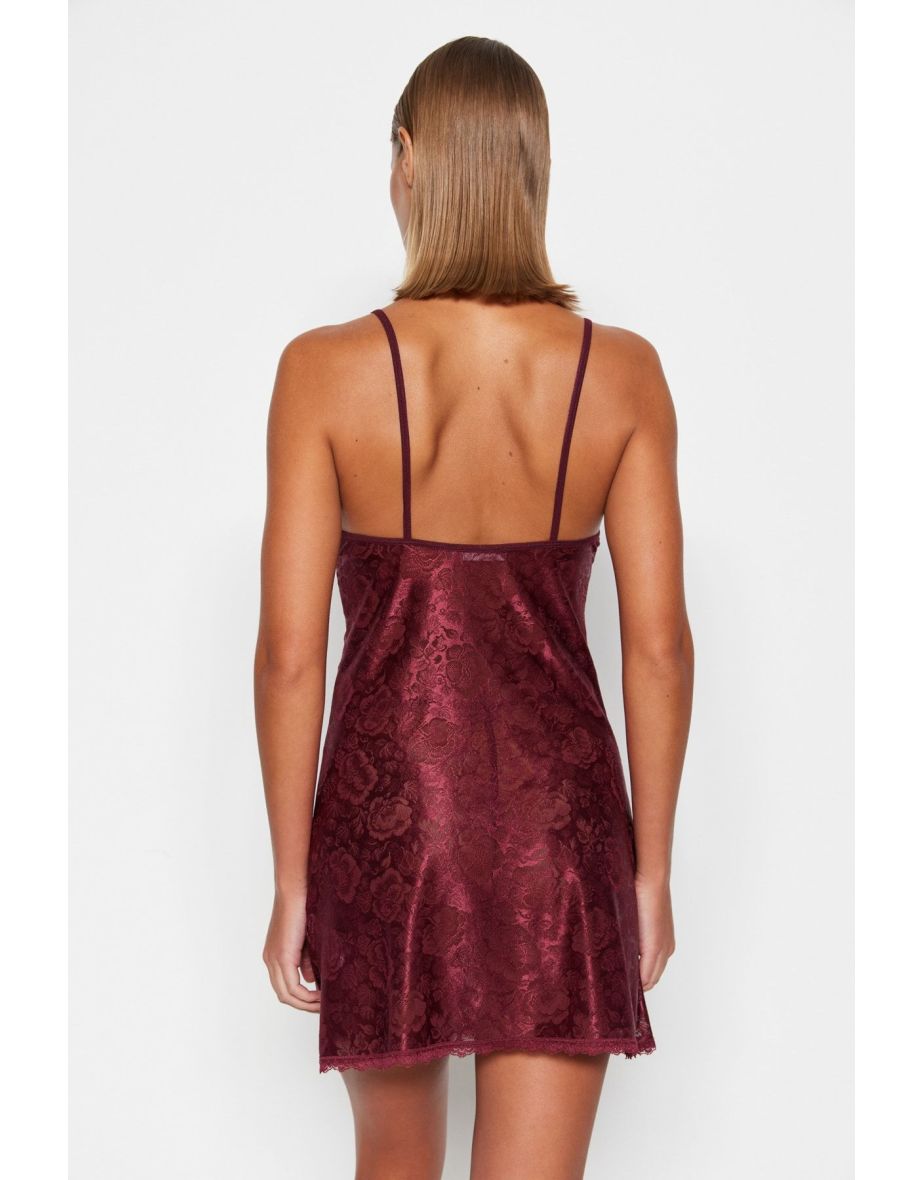 Negligee - Burgundy - Plain - 5