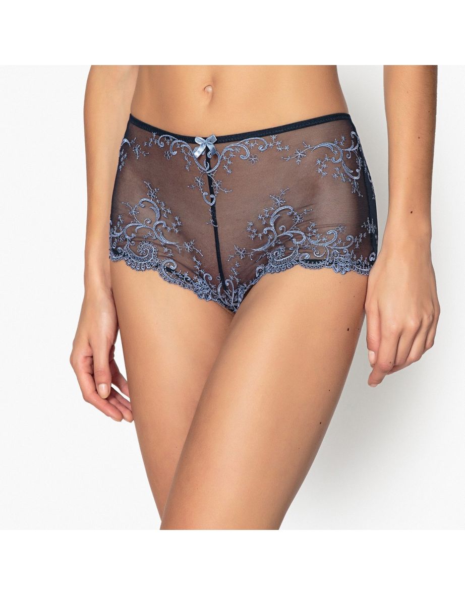 Embroidered Tulle Briefs