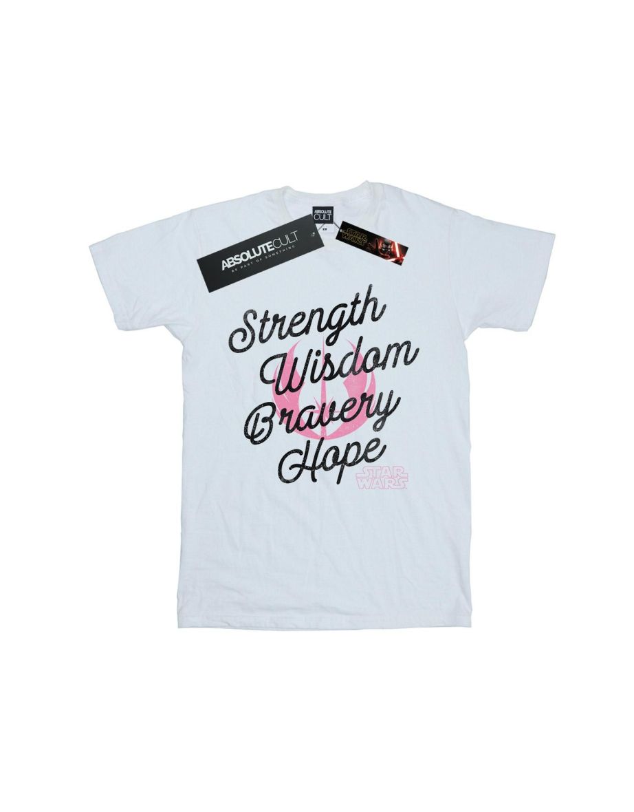 Star Wars: The Rise of Skywalker Girls Star Wars The Rise Of Skywalker Strength Wisdom Bravery Hope Cotton T-Shirt - White