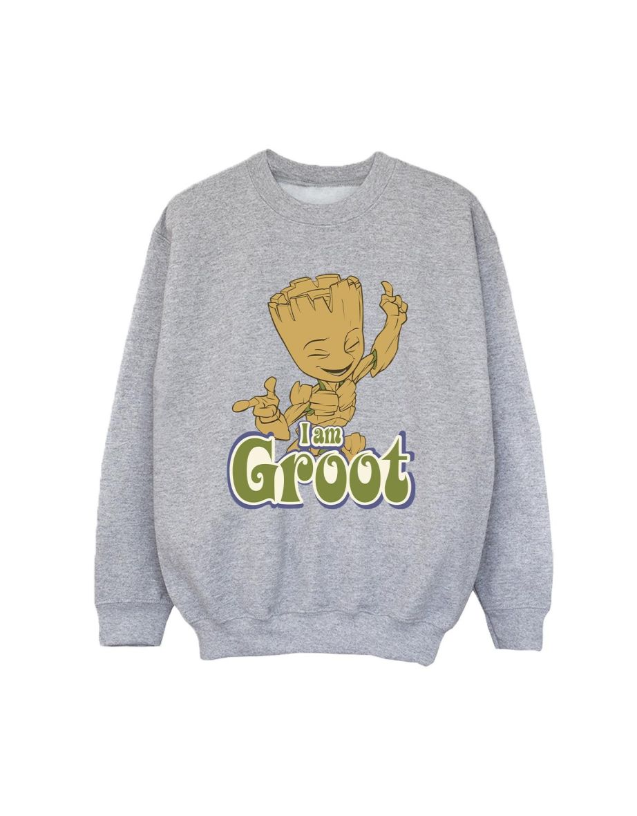Guardians Of The Galaxy Boys Groot Dancing Sweatshirt - Sports Grey