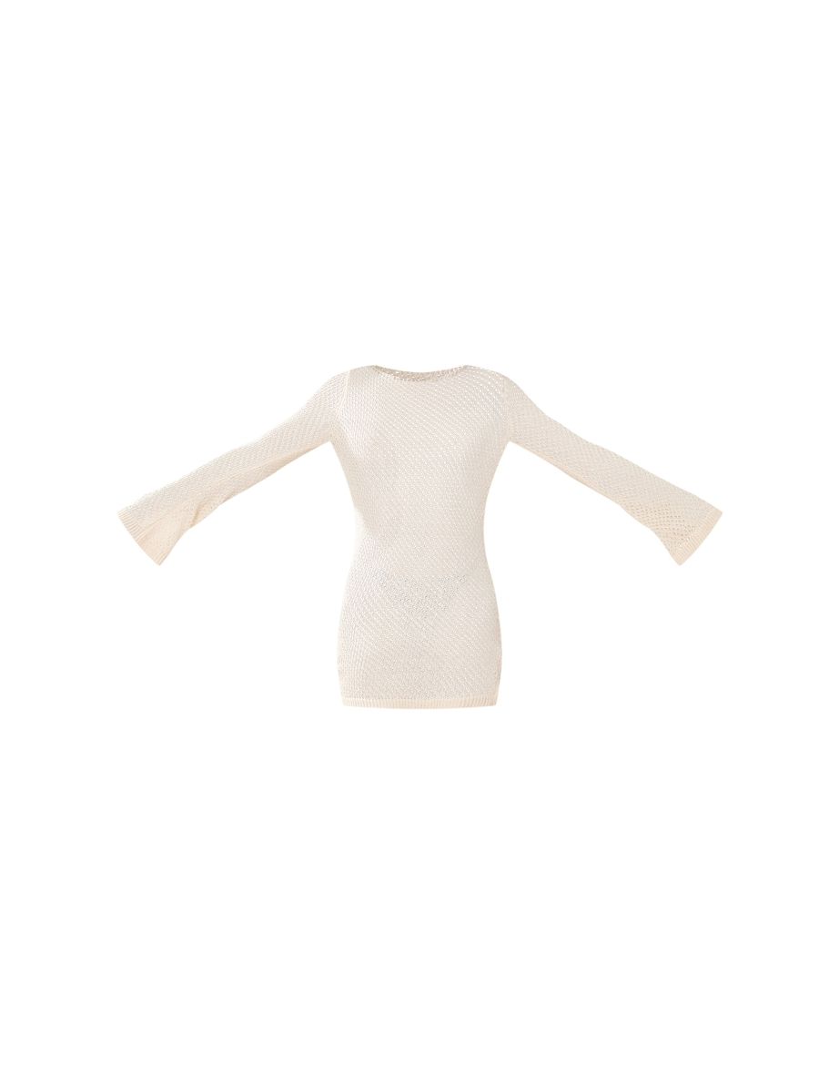 Tall Cream Long Sleeve Knitted Mini Dress - 4