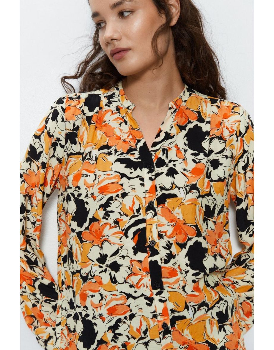 Floral Print Long Sleeve Blouse