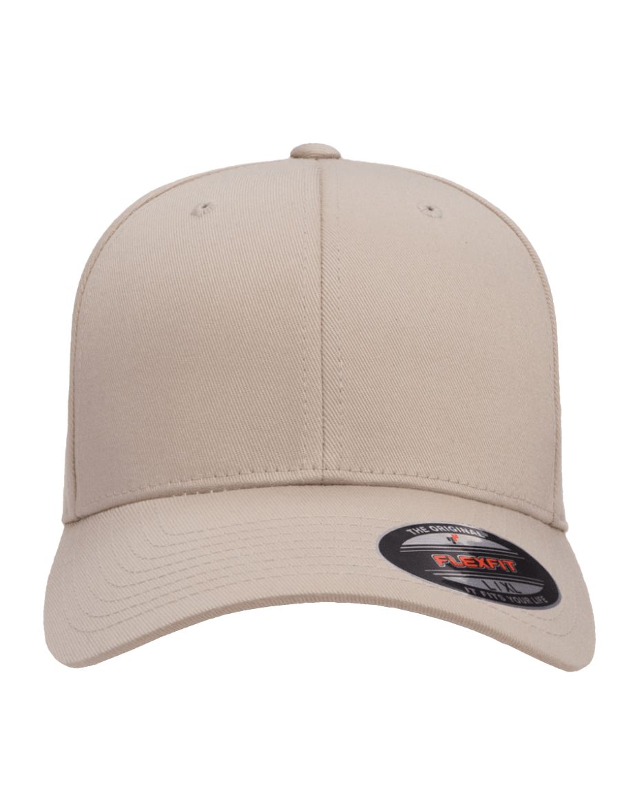Yupoong Mens Flexfit Fitted Baseball Cap - Stone - 2