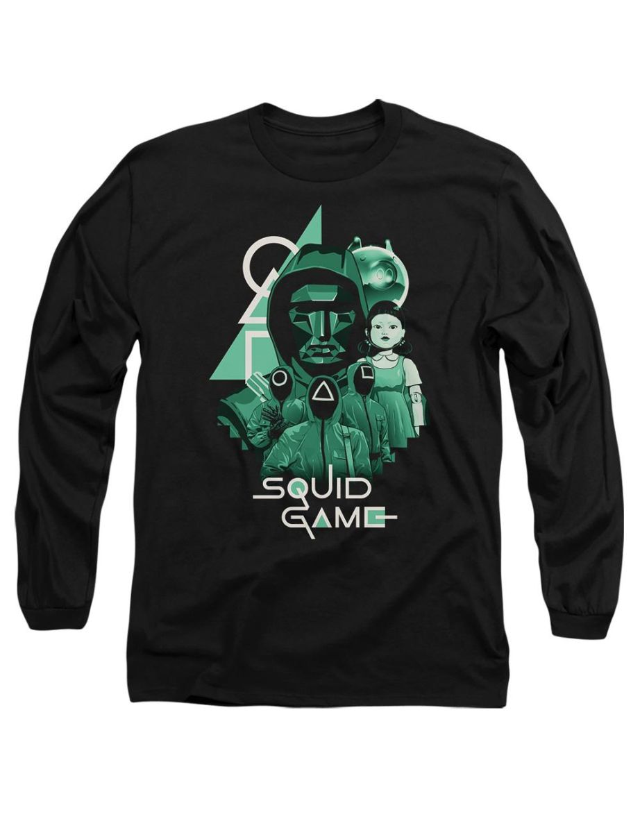 Squid Game Unisex Adult Front Man Group Shot T-Shirt - Black
