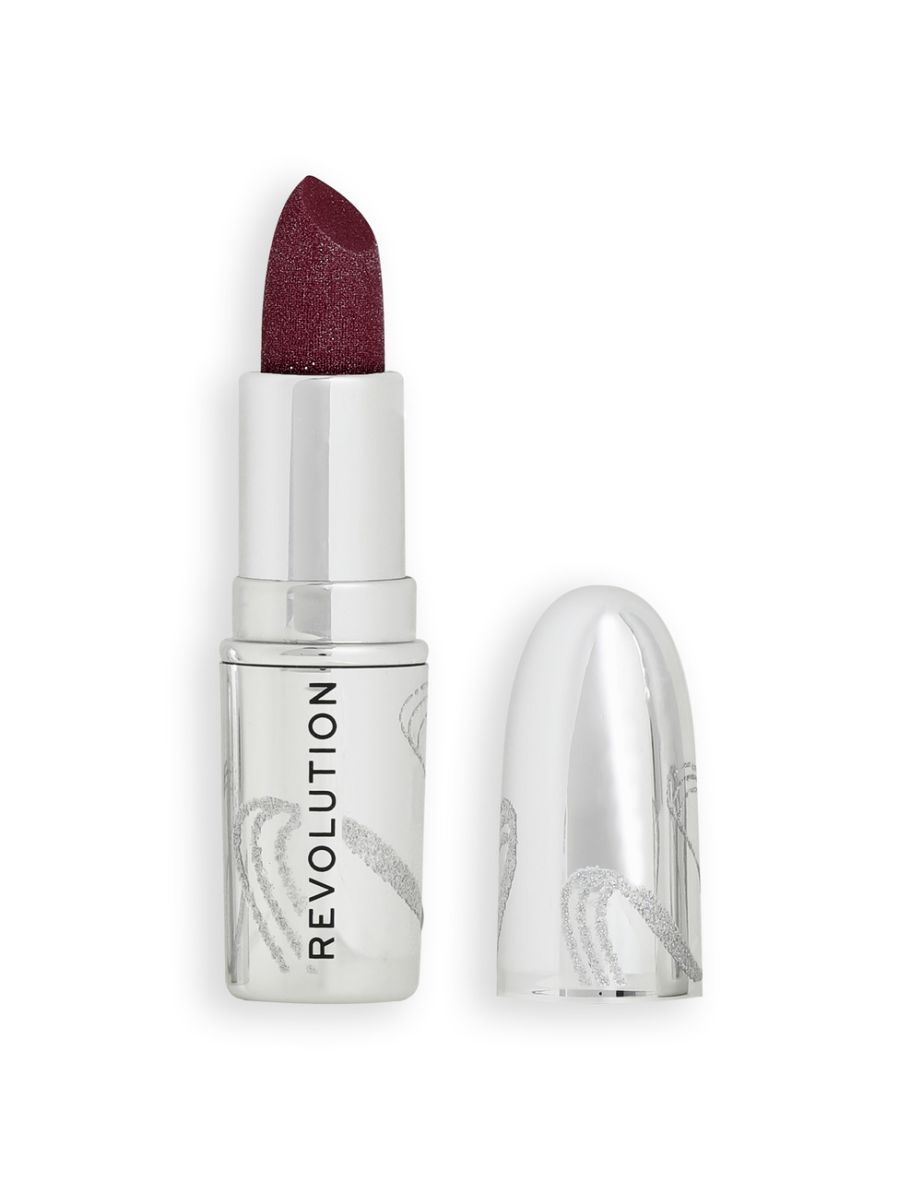 Revolution Metallic Muse Glitter Lipstick Iced Berry