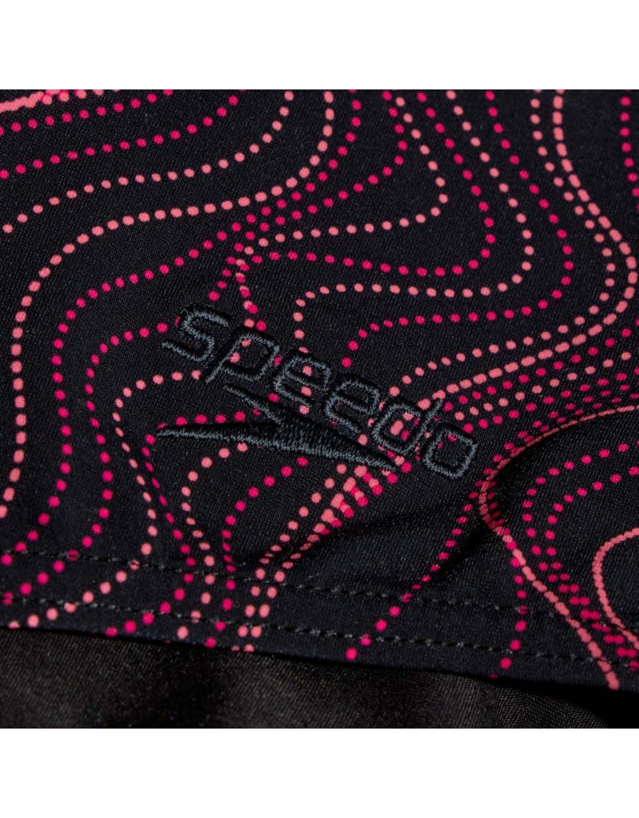 Women's Speedo Sculpture Calypso Printed Swimsuit in Black - 1