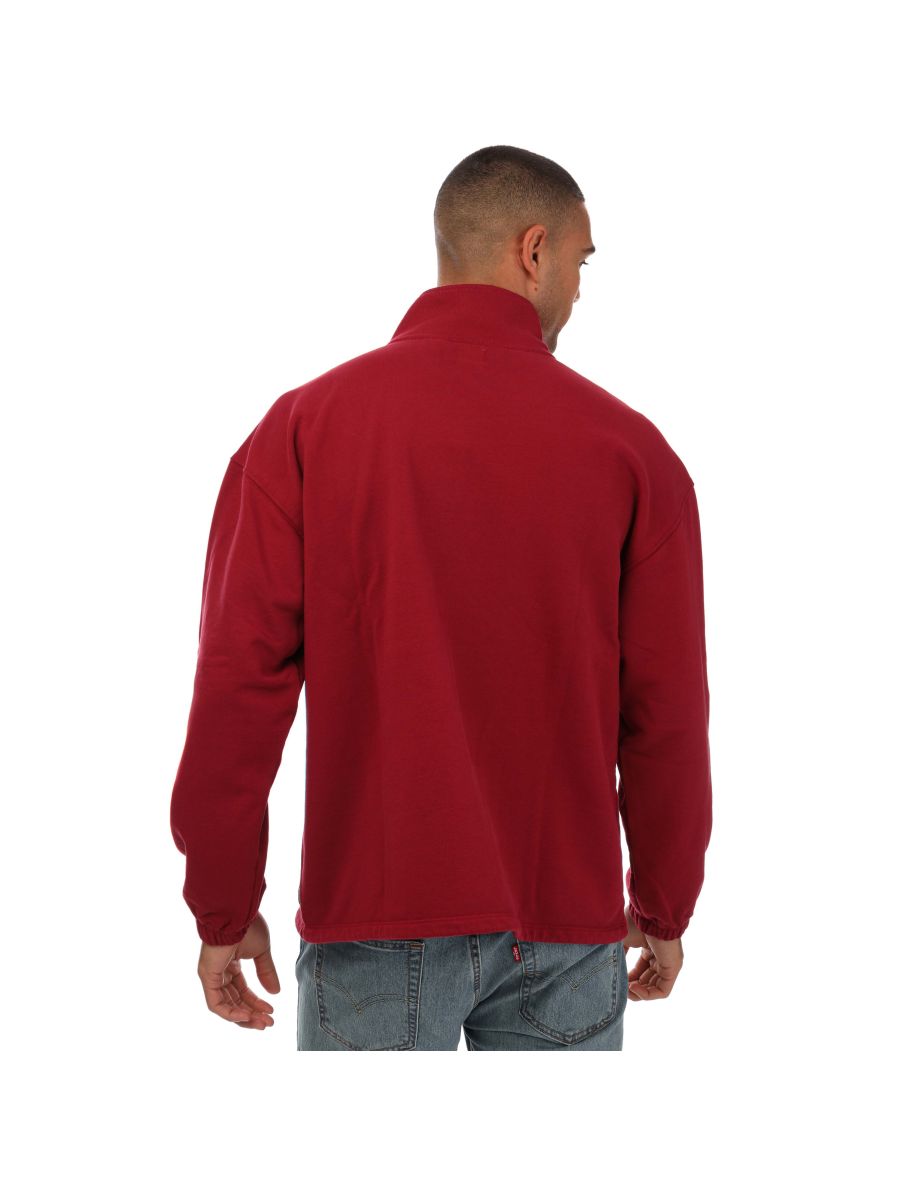 Shop Men s Levis Relaxed 1 4 Zip Pouch Jacket in Red Online in Iraq VogaCloset