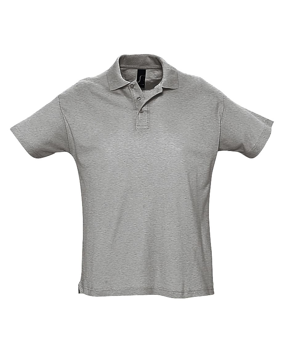 SOLS Mens Summer II Pique Short Sleeve Polo Shirt - Grey Marl
