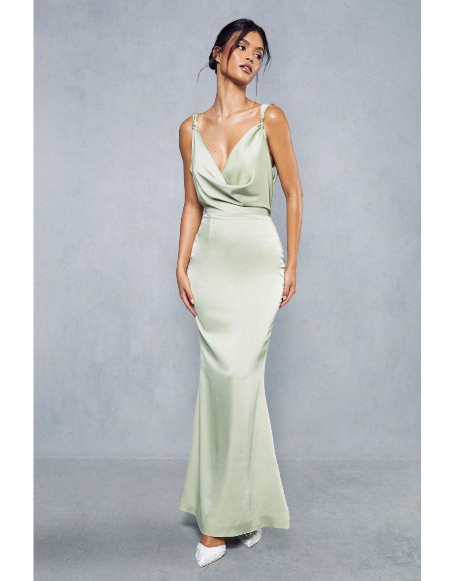 Dresses, Premium Satin Cowl Neck Maxi Dress