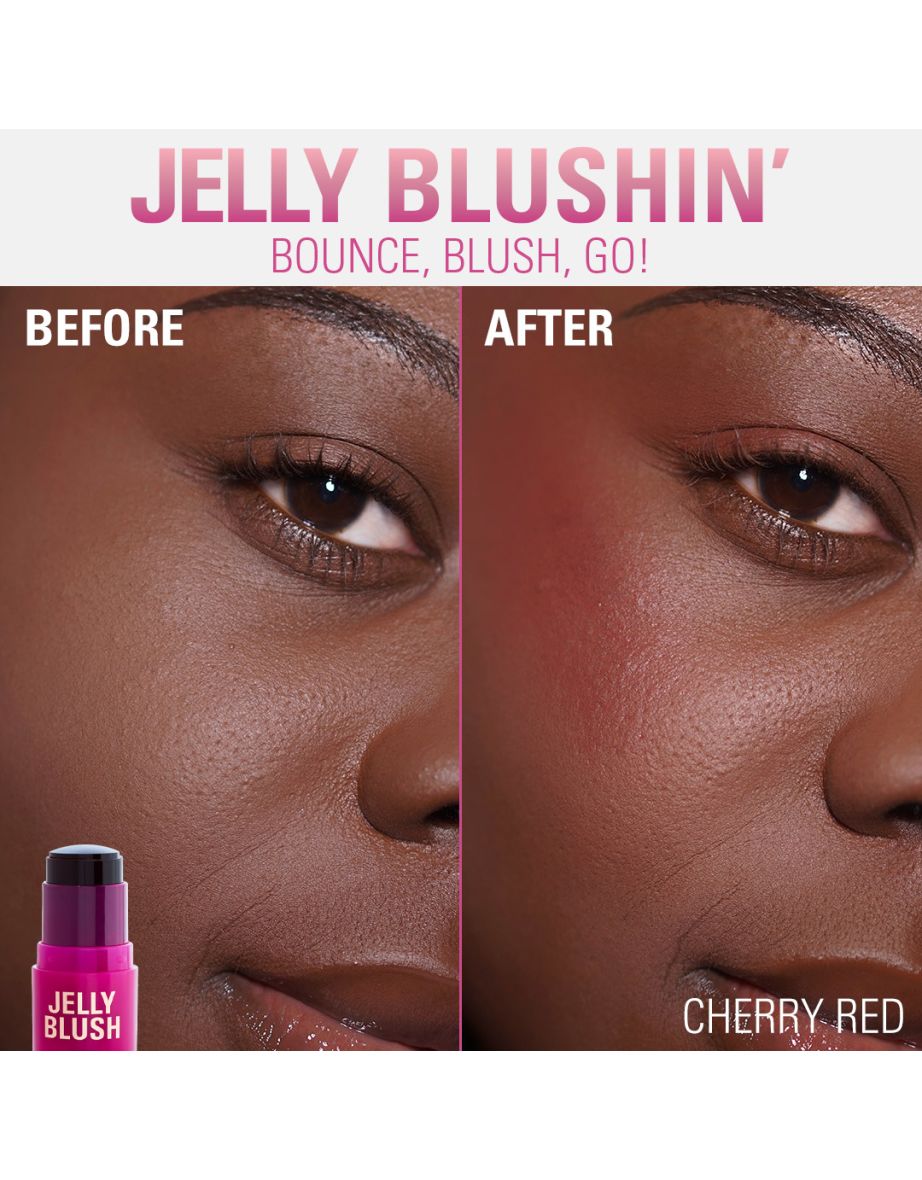 Revolution Jelly Blush Stick Lip and Cheek Stain Cherry Red - 4