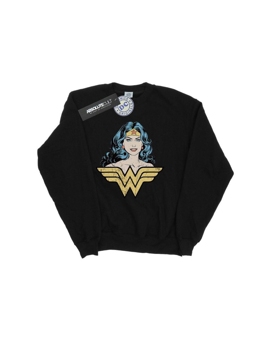 DC Comics Girls Wonder Woman Gaze Sweatshirt - Black
