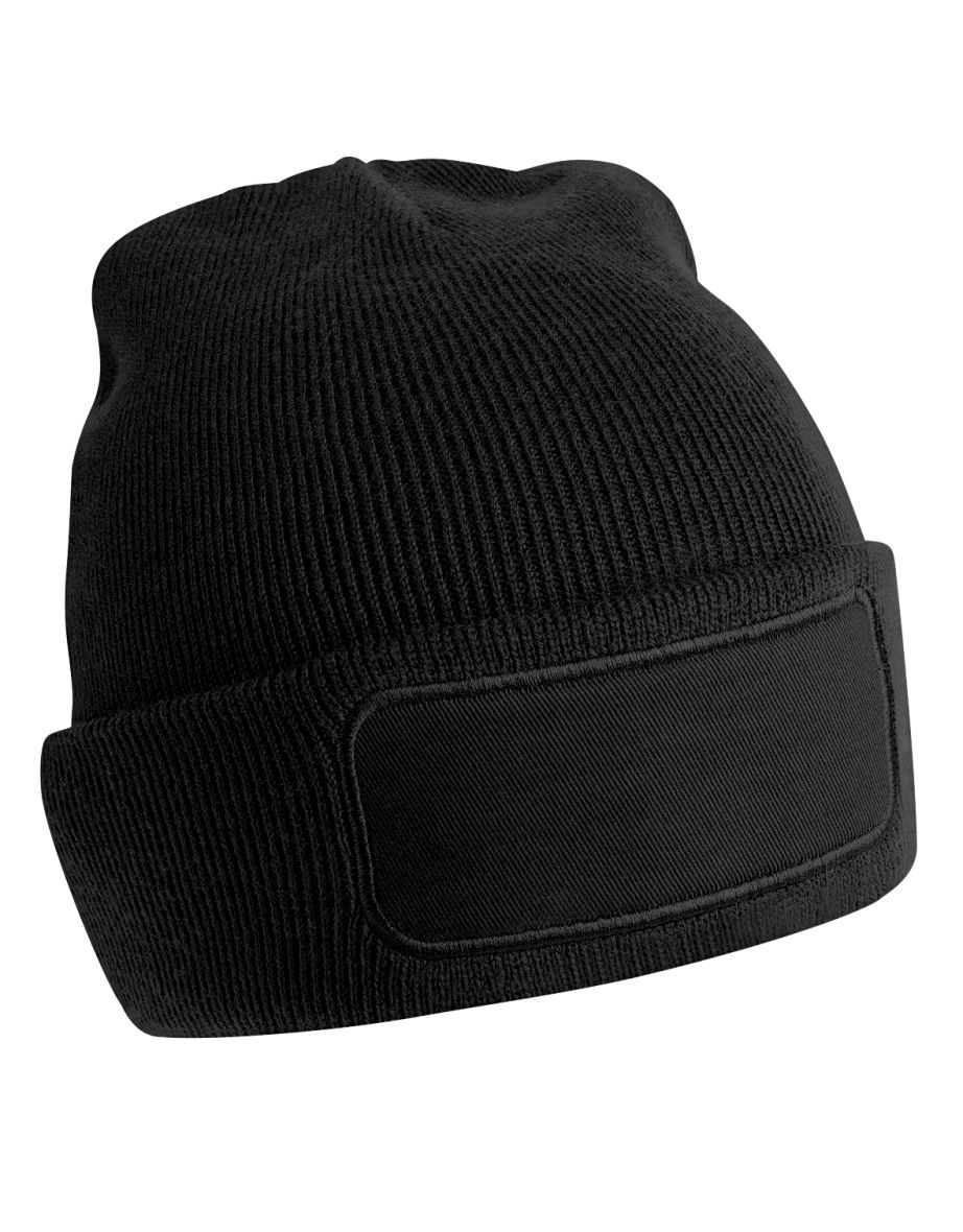 Beechfield Unisex Plain Winter Beanie Hat / Headwear (Ideal for Printing) - Black