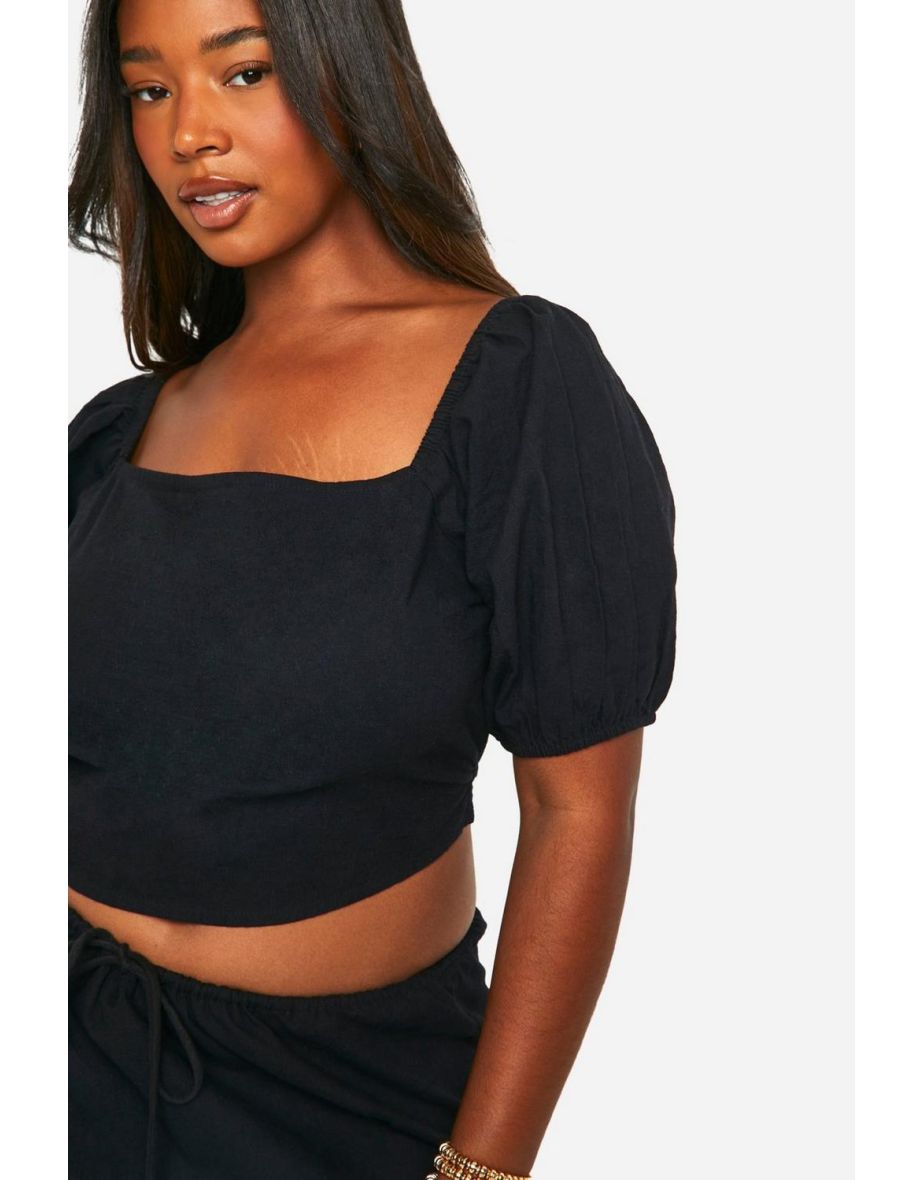 Plus Tie Back Detail Milkmaid Top - 3