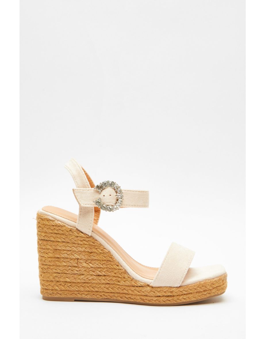 Faux store suede wedges