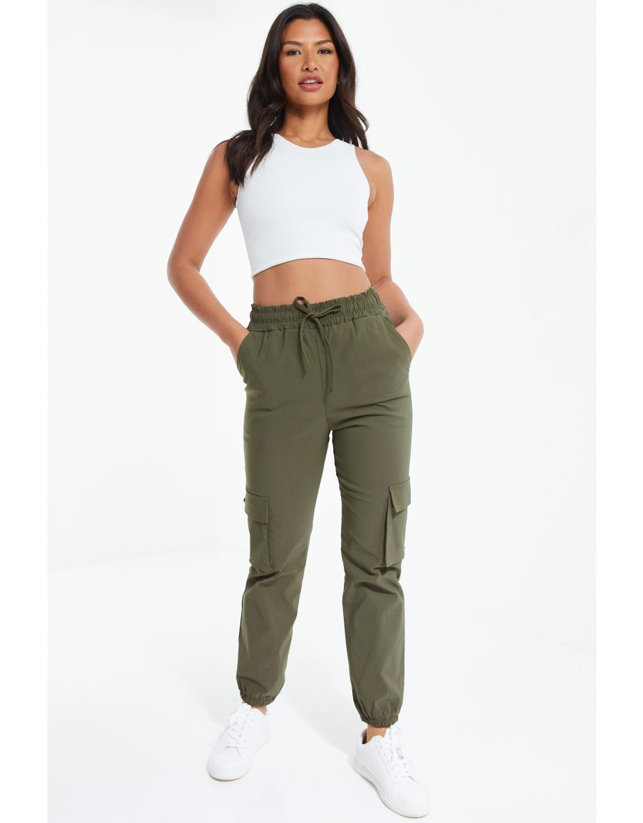 Tie waist clearance cargo pants