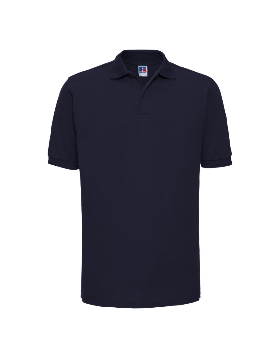 Russell Mens Ripple Collar & Cuff Short Sleeve Polo Shirt - French Navy