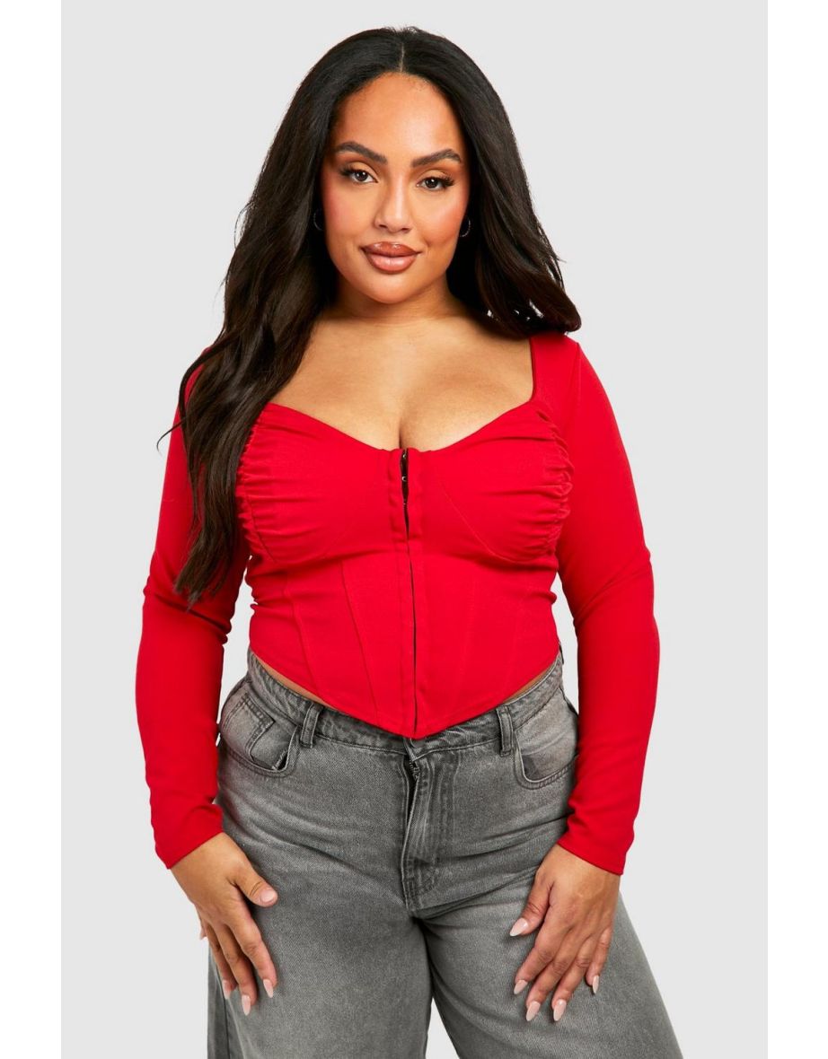 Plus Ruched Corset Top