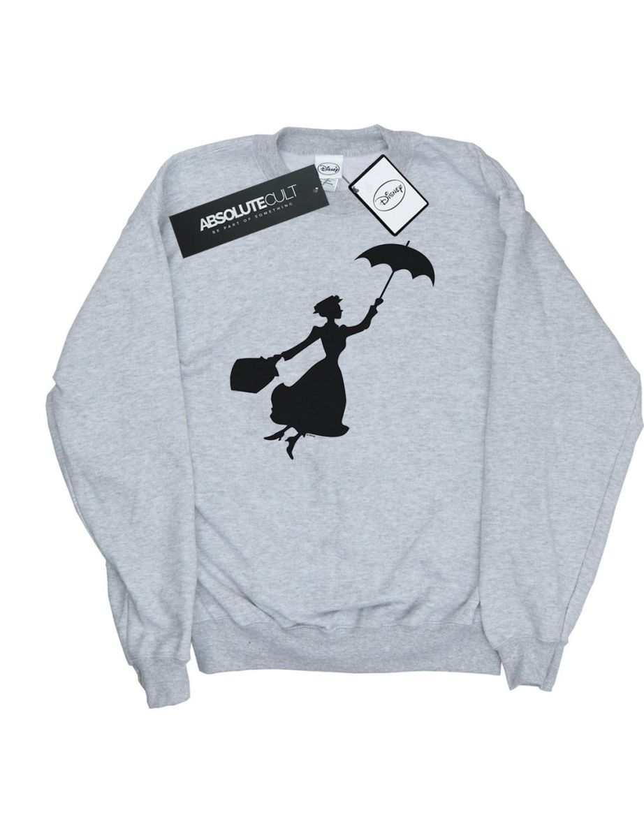 Disney Girls Mary Poppins Flying Silhouette Sweatshirt - Sports Grey