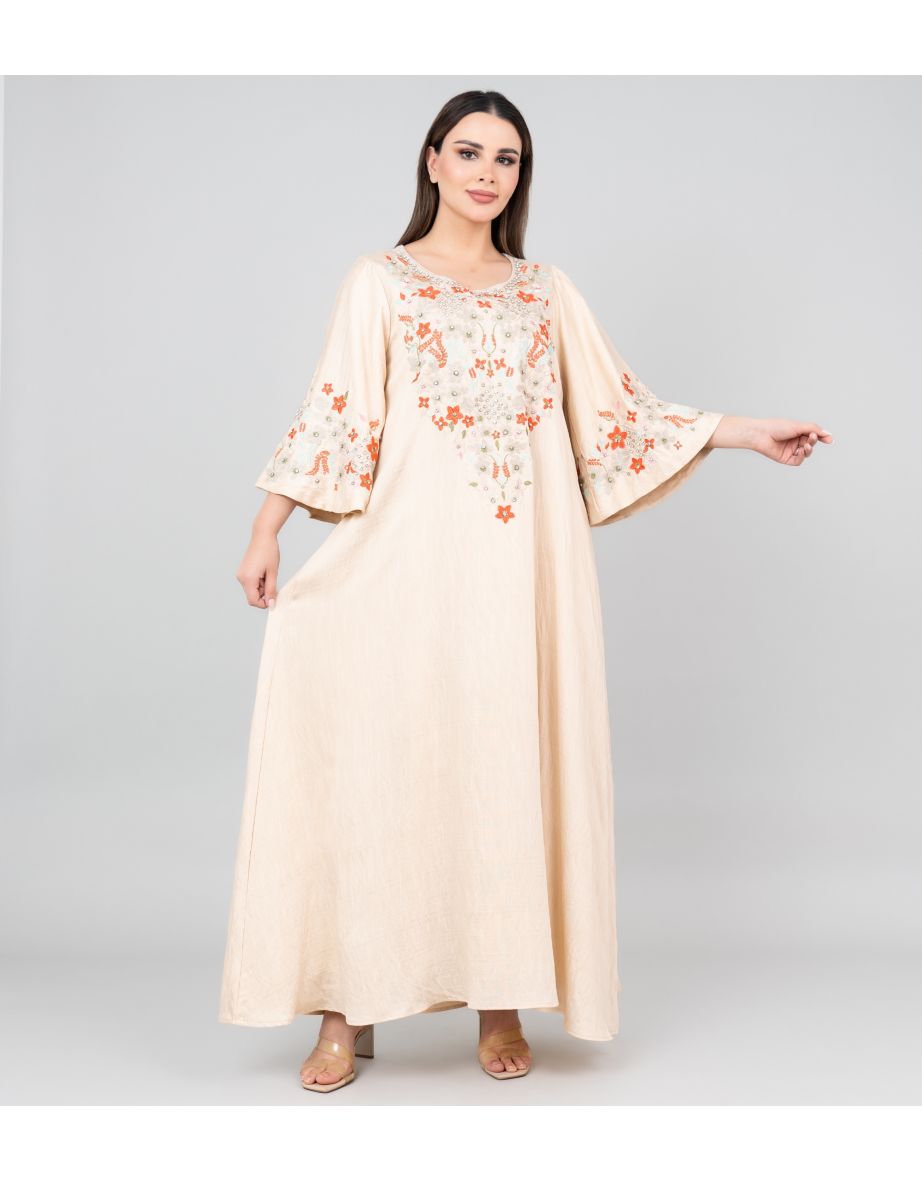 Floral Majesty Embroidered Jalabiya