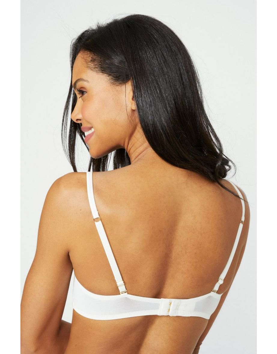Lily Embroidery Bridal Padded Strapless Bra - ivory - 3