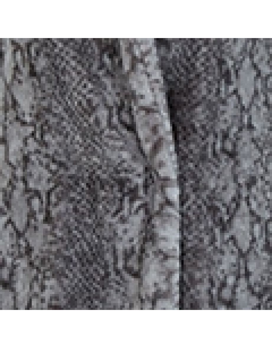 Yumi Grey Snakeskin Print Faux Fur Coat - 6