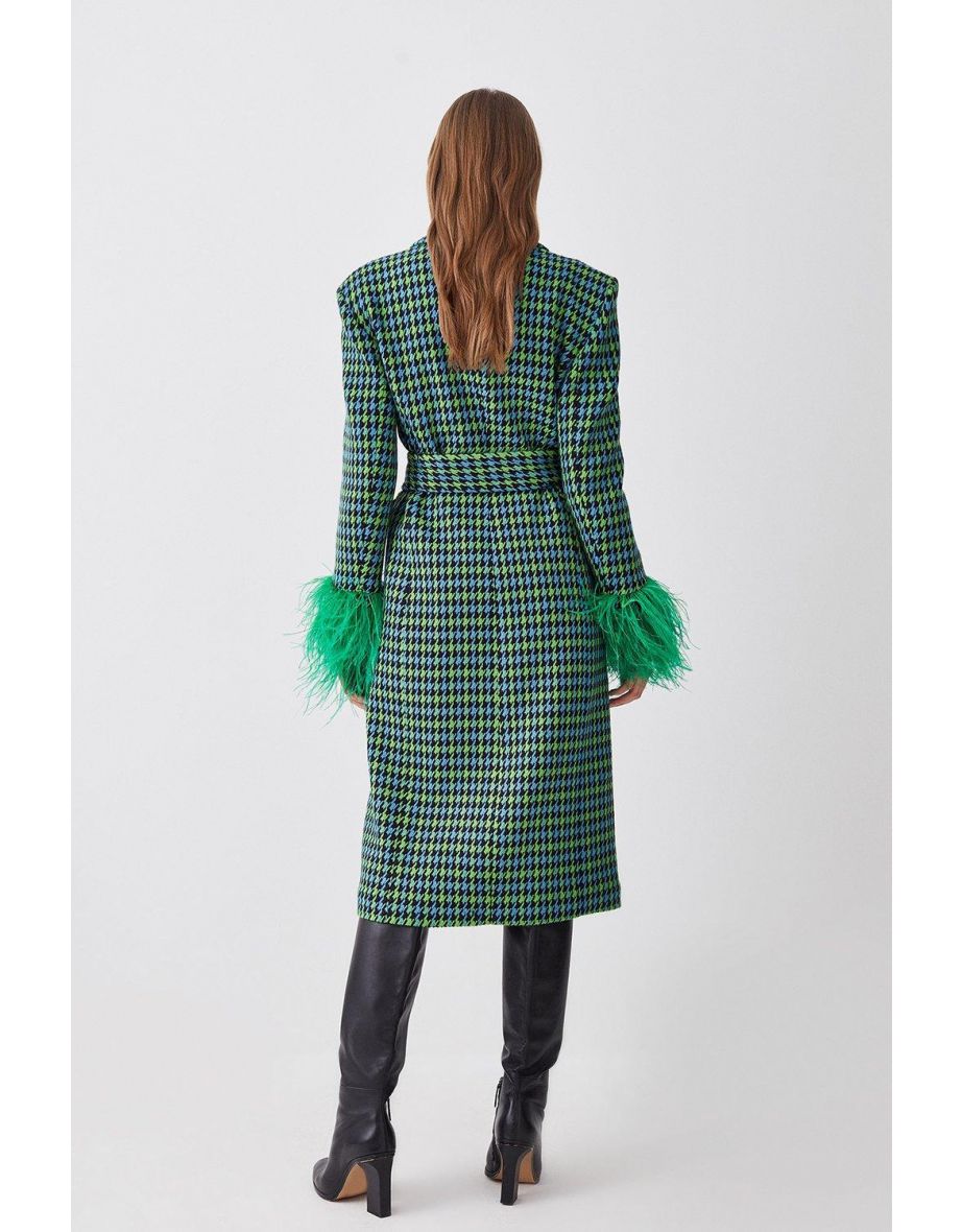 Colourpop Tweed Feather Cuff Coat - 2