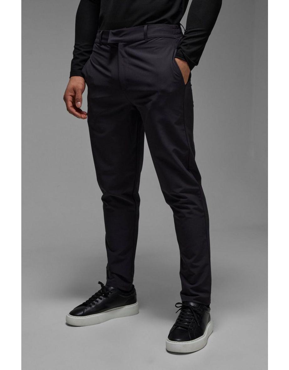 Man Active Stretch Tapered Golf Trousers - charcoal