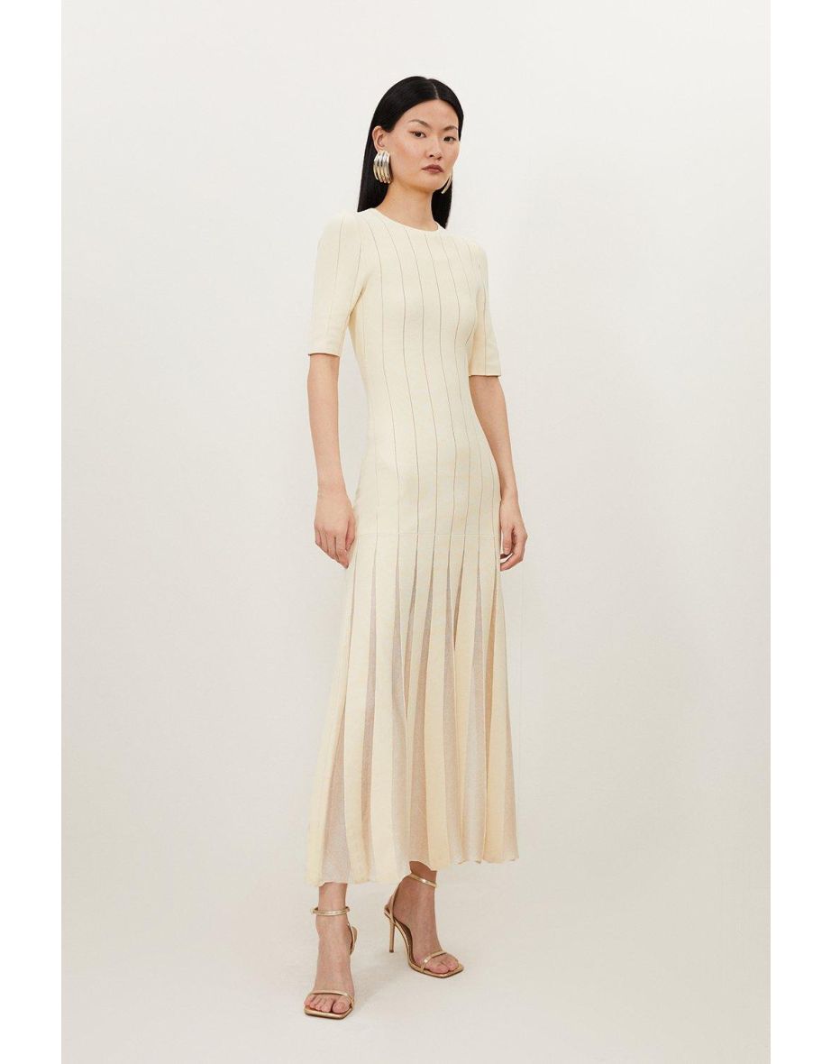 Viscose Blend Filament Full Skirt Knit MidaxiDress