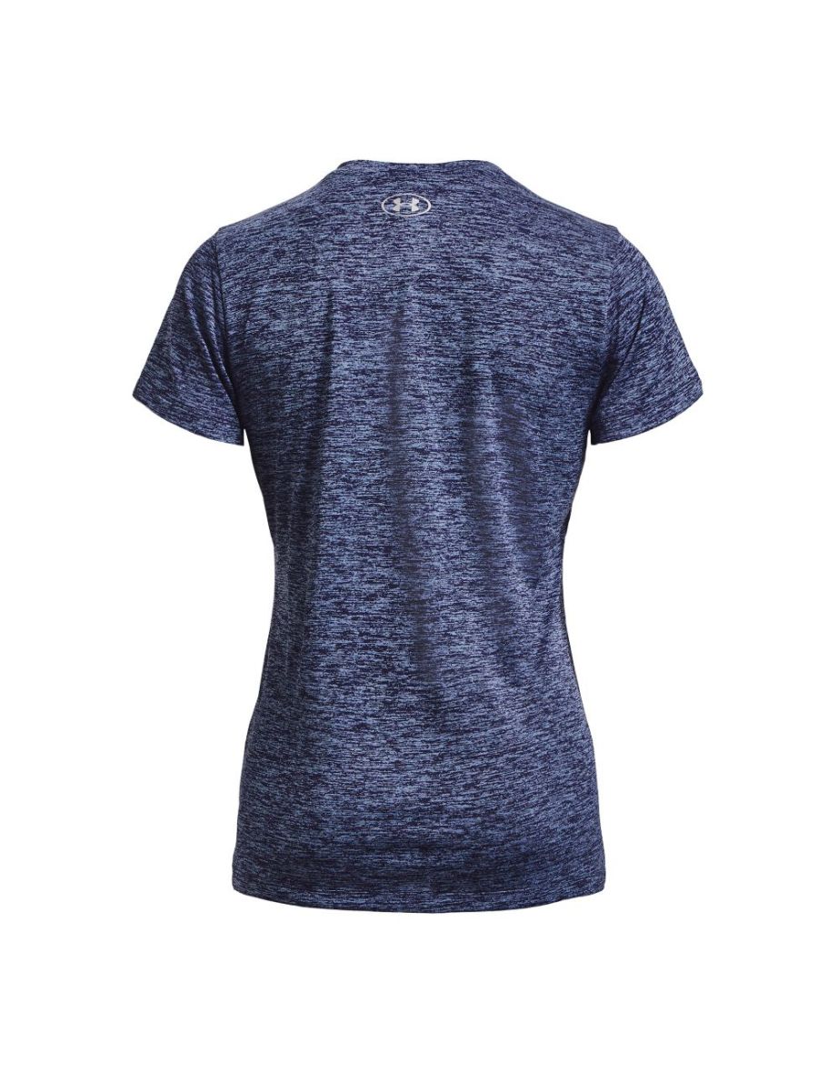 Women's Under Armour Tech Twist Crest V-Neck T-Shirt in Blue - 1