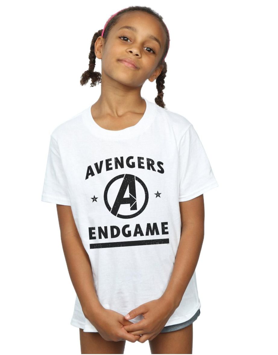 Shop Marvel Girls Avengers Endgame Varsity Cotton T Shirt White Online in Bahrain VogaCloset