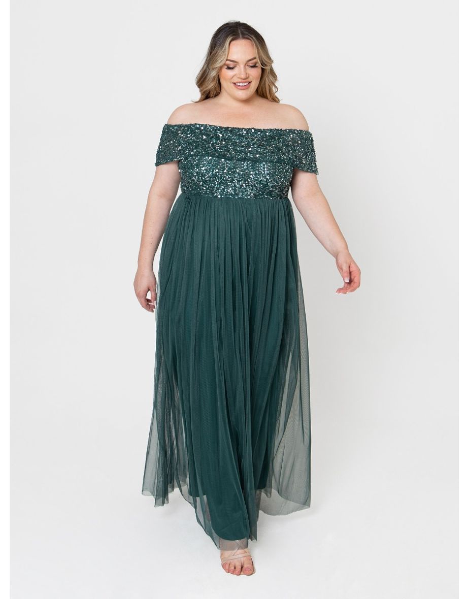 Maya embellished bardot maxi dress hotsell