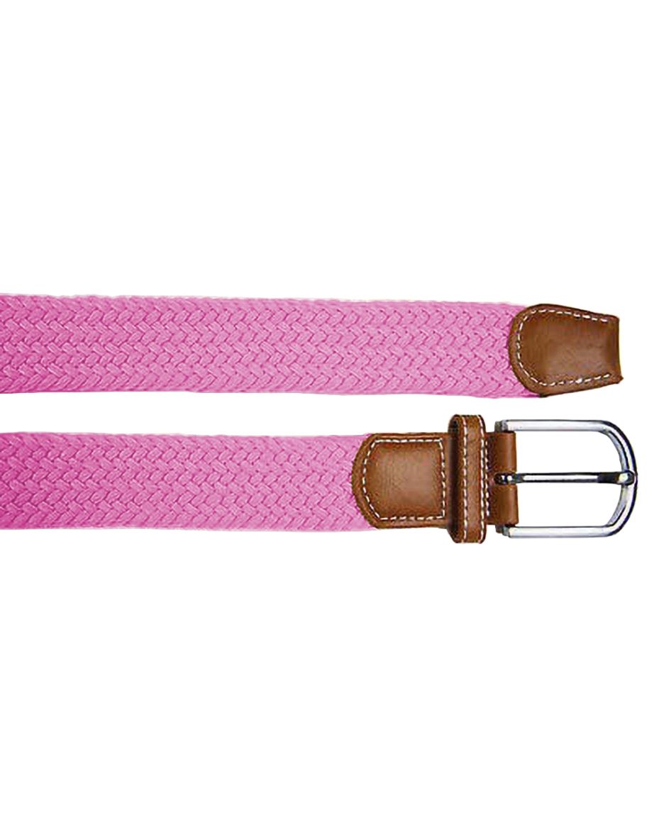 Asquith & Fox Mens Woven Braid Stretch Belt - Pink Carnation - 1
