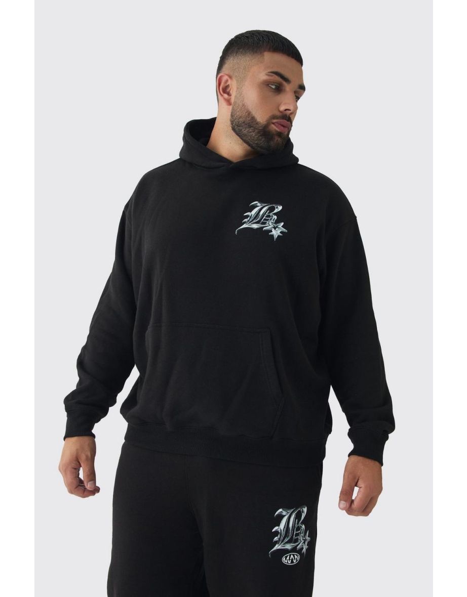 Plus Metallic Y2K Graphic Tracksuit - black - 2