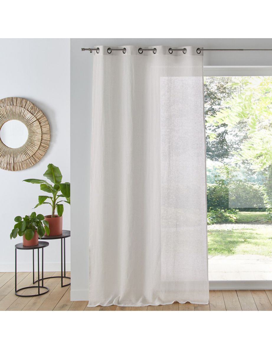 Onega Single Linen Voile Panel with Eyelets