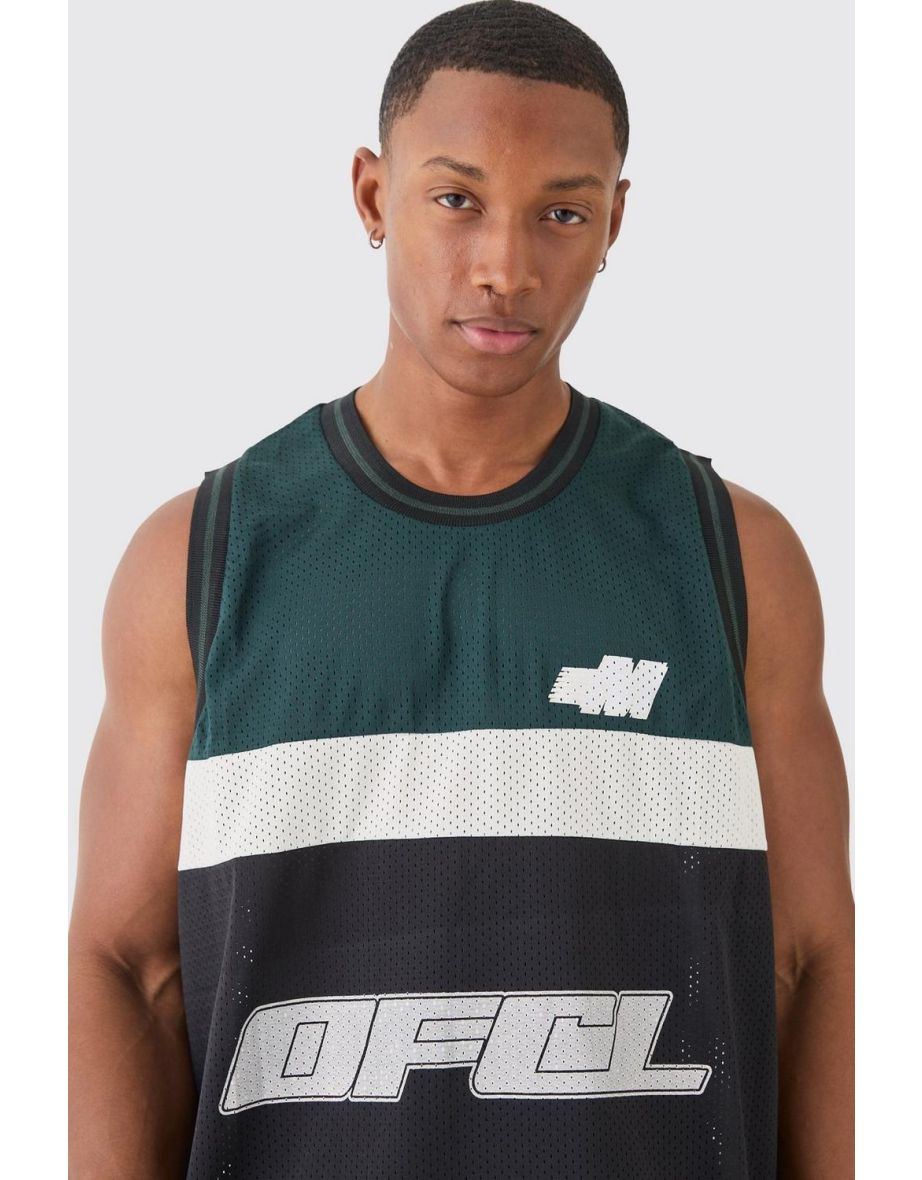 Oversized Basketball Mesh Vest - green - 2