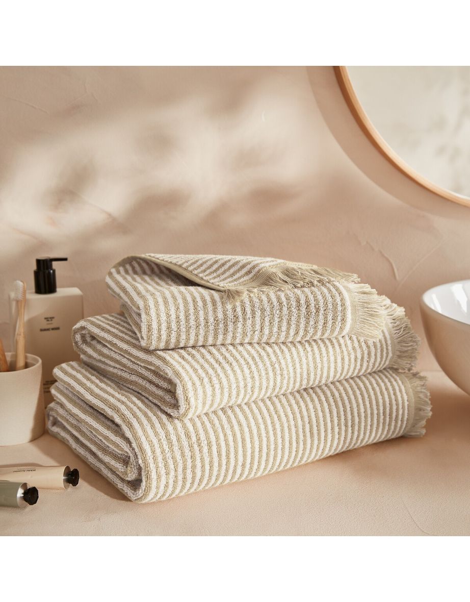 Striped Printed Cotton Bath Towel, 500 g/m² - 4